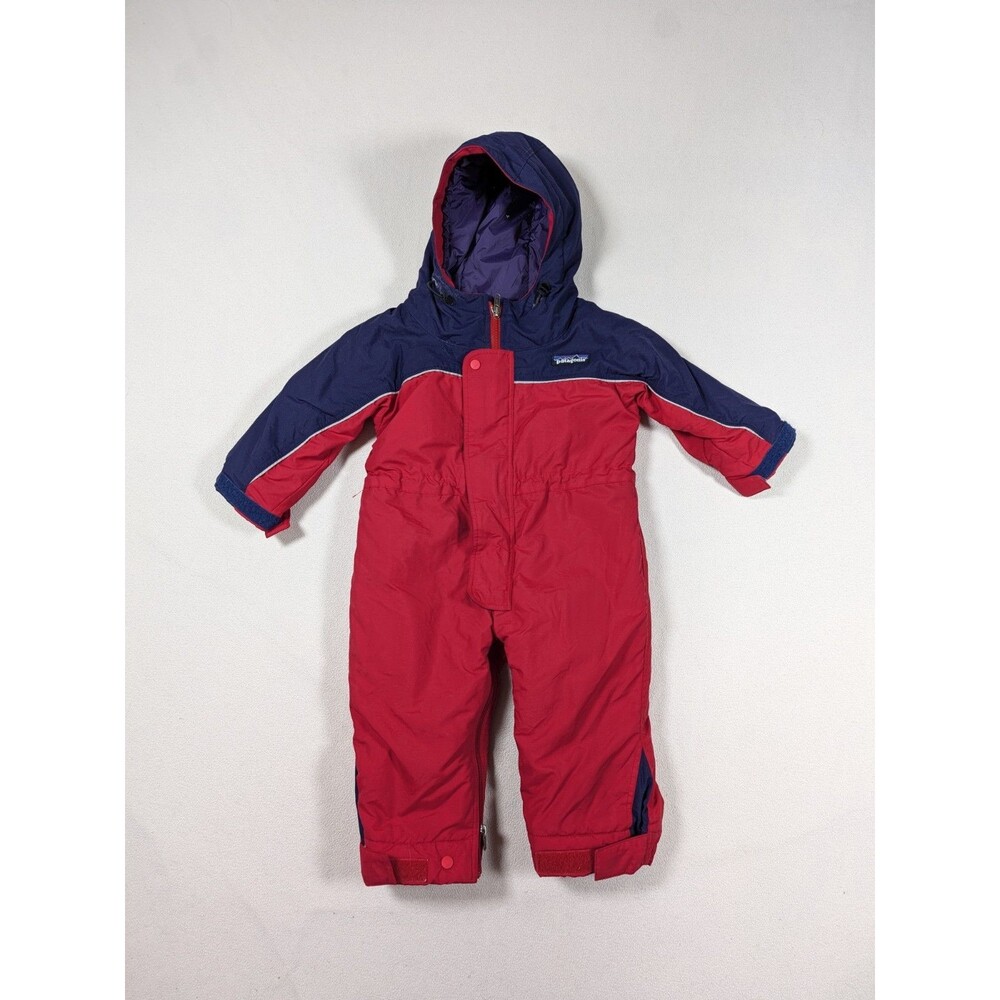 Vtg Patagonia Toddler Snowsuit One Piece 12 Months Snow Suit Blue Pink Kids